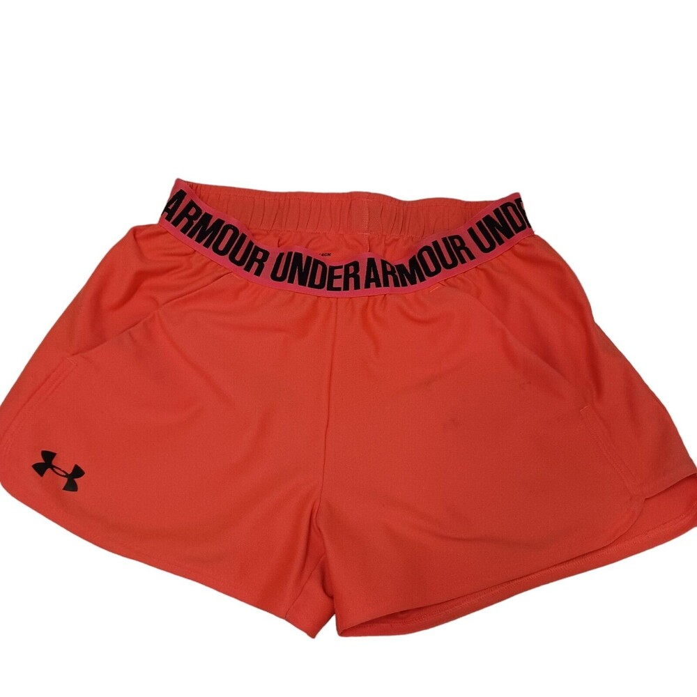 Under Armour Tennis Shorts XS HEATGEAR Loose Fit Running Track Quick Dry ORANGE
